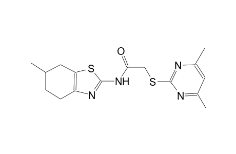 2-[(4,6-dimethyl-2-pyrimidinyl)sulfanyl]-N-(6-methyl-4,5,6,7-tetrahydro-1,3-benzothiazol-2-yl)acetamide