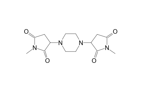 1-methyl-3-[4-(1-methyl-2,5-dioxo-3-pyrrolidinyl)-1-piperazinyl]-2,5-pyrrolidinedione