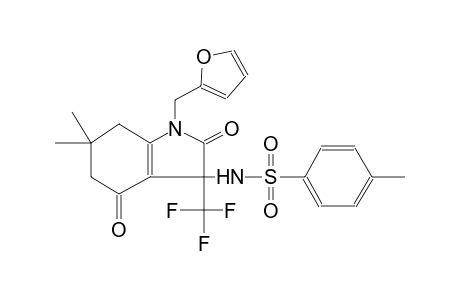 N-[1-(2-furylmethyl)-6,6-dimethyl-2,4-dioxo-3-(trifluoromethyl)-2,3,4,5,6,7-hexahydro-1H-indol-3-yl]-4-methylbenzenesulfonamide