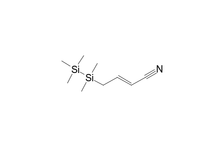 (E)-4-Pentamethyldisilanyl-2-butenenitrile