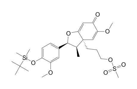 (+-)-(2.beta.,3.beta.,3a.alpha.)-2-[4-[(tert-Butyldimethylsilyl)oxy]-3-methoxyphenyl]-3,3a-dihydro-5-methoxy-3-methyl-3a-[3-[(methylsulfonyl)oxy]propyl]-6(2H)-benzofuranone