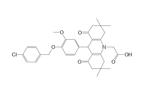 2-[9-[4-(4-chlorobenzyl)oxy-3-methoxy-phenyl]-1,8-diketo-3,3,6,6-tetramethyl-4,5,7,9-tetrahydro-2H-acridin-10-yl]acetic acid