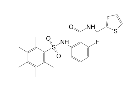 6-fluoro-2-[(pentamethylphenyl)sulfonamido]-N-(2-thenyl)benzamide