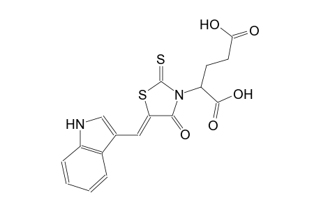 2-[(5Z)-5-(1H-indol-3-ylmethylene)-4-oxo-2-thioxo-1,3-thiazolidin-3-yl]pentanedioic acid