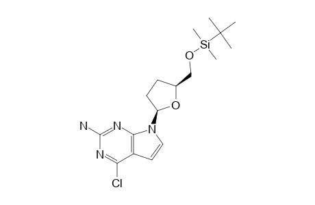 2-AMINO-4-CHLORO-7-{2,3-DIDEOXY-5-O-[(1,1-DIMETHYLETHYL)-DIMETHYLSILYL]-BETA-D-GLYCERO-PENTOFURANOSYL}-7H-PYRROLO-[2,3-D]-PYRIMIDINE