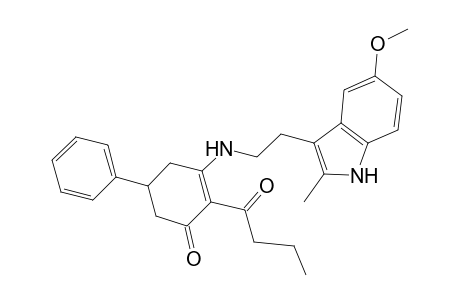 2-Butanoyl-3-[2-(5-methoxy-2-methyl-1H-indol-3-yl)ethylamino]-5-phenyl-cyclohex-2-en-1-one