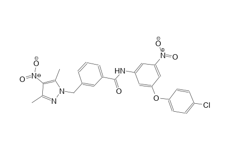 N-[3-(4-chlorophenoxy)-5-nitrophenyl]-3-[(3,5-dimethyl-4-nitro-1H-pyrazol-1-yl)methyl]benzamide