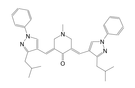 4-piperidinone, 1-methyl-3,5-bis[[3-(2-methylpropyl)-1-phenyl-1H-pyrazol-4-yl]methylene]-, (3E,5E)-