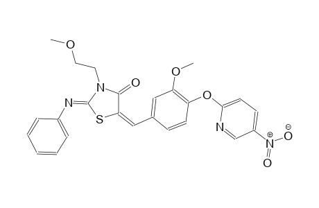 (2Z,5E)-3-(2-methoxyethyl)-5-{3-methoxy-4-[(5-nitro-2-pyridinyl)oxy]benzylidene}-2-(phenylimino)-1,3-thiazolidin-4-one