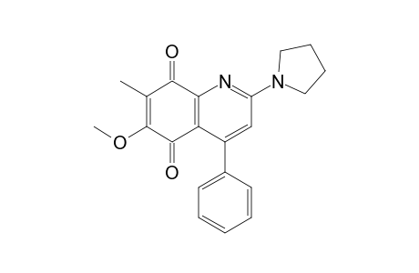 6-Methoxy-7-methyl-4-phenyl-2-(1-pyrrolidinyl)quinoline-5,8-dione