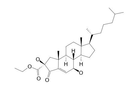 2-ETHOXYCARBONYL-2-BETA,7-BETA-DIHYDROXY-A-NOR-CHOLESTA-5-EN-4-ONE