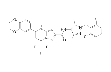 N-[1-(2,6-dichlorobenzyl)-3,5-dimethyl-1H-pyrazol-4-yl]-5-(3,4-dimethoxyphenyl)-7-(trifluoromethyl)-4,5,6,7-tetrahydropyrazolo[1,5-a]pyrimidine-2-carboxamide
