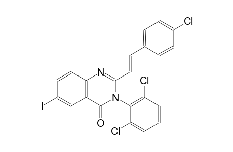 2-[(E)-2-(4-chlorophenyl)ethenyl]-3-(2,6-dichlorophenyl)-6-iodo-4(3H)-quinazolinone
