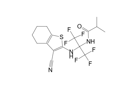 N-[1-[(3-cyano-4,5,6,7-tetrahydro-1-benzothien-2-yl)amino]-2,2,2-trifluoro-1-(trifluoromethyl)ethyl]-2-methylpropanamide