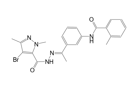 N-(3-{(1E)-N-[(4-bromo-1,3-dimethyl-1H-pyrazol-5-yl)carbonyl]ethanehydrazonoyl}phenyl)-2-methylbenzamide