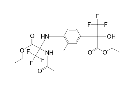 Ethyl 2-(acetylamino)-2-(4-[1-(ethoxycarbonyl)-2,2,2-trifluoro-1-hydroxyethyl]-2-methylanilino)-3,3,3-trifluoropropanoate