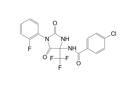 4-chloro-N-[1-(2-fluorophenyl)-2,5-dioxo-4-(trifluoromethyl)-4-imidazolidinyl]benzamide