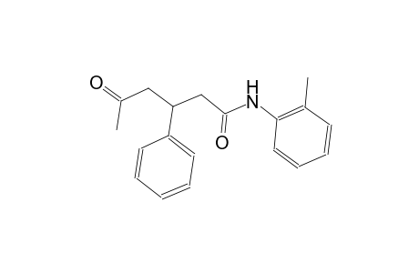 N-(2-methylphenyl)-5-oxo-3-phenylhexanamide