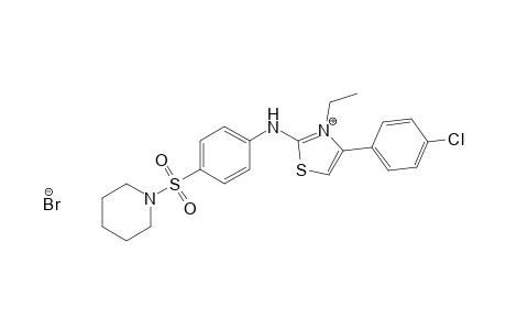 4-(p-chlorophenyl)-3-ethyl-2-[p-(piperidinosulfonyl)anilino]thiazolium bromide
