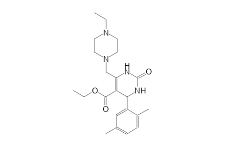5-pyrimidinecarboxylic acid, 4-(2,5-dimethylphenyl)-6-[(4-ethyl-1-piperazinyl)methyl]-1,2,3,4-tetrahydro-2-oxo-, ethyl ester
