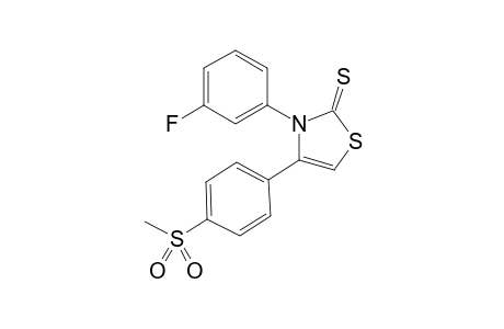 3-(3-Fluorophenyl)-4-(4-methylsulfonylphenyl)-2(3H)-thiazolethione