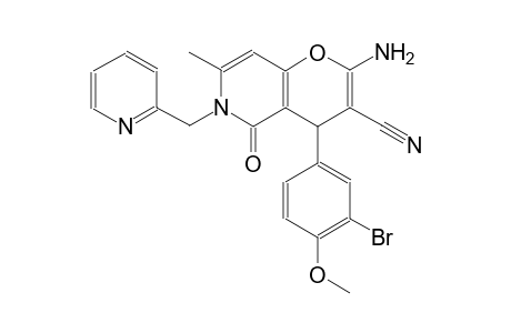2-amino-4-(3-bromo-4-methoxyphenyl)-7-methyl-5-oxo-6-(2-pyridinylmethyl)-5,6-dihydro-4H-pyrano[3,2-c]pyridine-3-carbonitrile