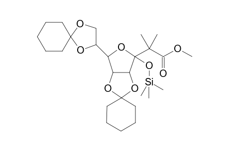 Methyl 4,5;7,8-Di-O-cyclohexylidene-2-deoxy-2,2-dimethyl-3-O-trimethylsilyl-.beta.,D-manno-3,6-furanso-3-octulosonate