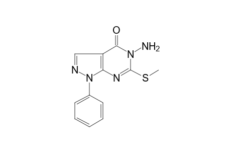 5-Amino-6-(methylsulfanyl)-1-phenyl-1,5-dihydro-4H-pyrazolo[3,4-d]pyrimidin-4-one