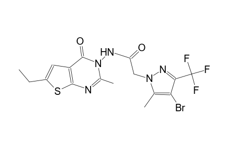 2-[4-bromo-5-methyl-3-(trifluoromethyl)-1H-pyrazol-1-yl]-N-(6-ethyl-2-methyl-4-oxothieno[2,3-d]pyrimidin-3(4H)-yl)acetamide