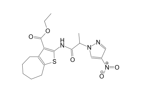 ethyl 2-{[2-(4-nitro-1H-pyrazol-1-yl)propanoyl]amino}-5,6,7,8-tetrahydro-4H-cyclohepta[b]thiophene-3-carboxylate