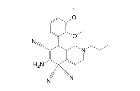 6-amino-8-(2,3-dimethoxyphenyl)-2-propyl-2,3,8,8a-tetrahydro-5,5,7(1H)-isoquinolinetricarbonitrile
