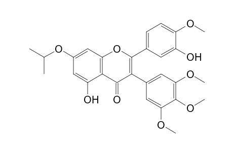 2-(4-Methoxy-3-oxidanyl-phenyl)-5-oxidanyl-7-propan-2-yloxy-3-(3,4,5-trimethoxyphenyl)chromen-4-one