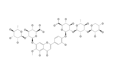 MF-1B;6-METHOXY-LUTEOLIN-7-O-[2-O-ALPHA-RHAMNOPYRANOSYL-BETA-GLUCURONOPYRANOSIDE]-4'-O-[2-O-ALPHA-RHAMNOPYRANOSYL-3-O-BETA-XYLOPYRANOSYL-BETA-GLUCU