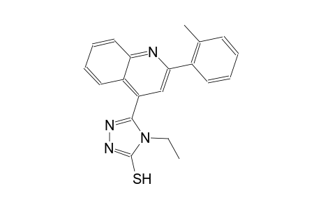 4-ethyl-5-[2-(2-methylphenyl)-4-quinolinyl]-4H-1,2,4-triazol-3-yl hydrosulfide