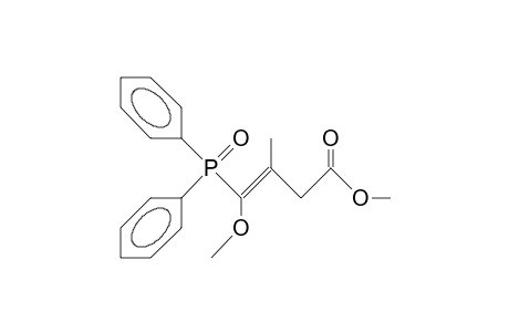 (E)-4-Diphenylphosphinoyl-4-methoxy-3-methyl-but-3-enoic acid, methyl ester