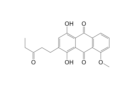 9,10-Anthracenedione, 1,4-dihydroxy-8-methoxy-2-(3-oxopentyl)-