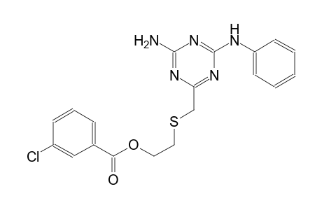 2-{[(4-amino-6-anilino-1,3,5-triazin-2-yl)methyl]sulfanyl}ethyl 3-chlorobenzoate