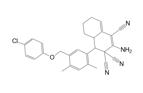 2-amino-4-{5-[(4-chlorophenoxy)methyl]-2,4-dimethylphenyl}-4a,5,6,7-tetrahydro-1,3,3(4H)-naphthalenetricarbonitrile
