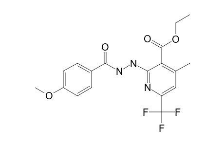 2-[N'-(4-methoxybenzoyl)hydrazino]-4-methyl-6-(trifluoromethyl)nicotinic acid ethyl ester