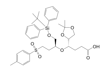 3(S)- 3-[(1(S)-(((tert-Butyldiphenylsilyl)oxy)methyl)-3-(tolyl-4-sulfonyl)pyopoxy]-3-[4(R)-2,2,dimethyl[1,3]dioxolan-4-yl]propanoic acid