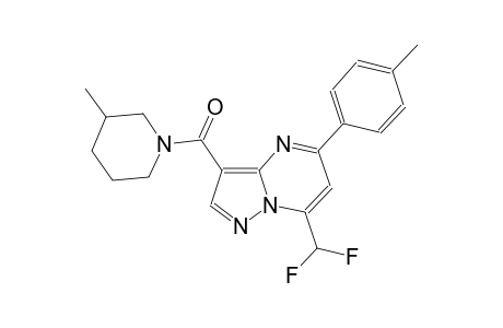 7-(difluoromethyl)-5-(4-methylphenyl)-3-[(3-methyl-1-piperidinyl)carbonyl]pyrazolo[1,5-a]pyrimidine