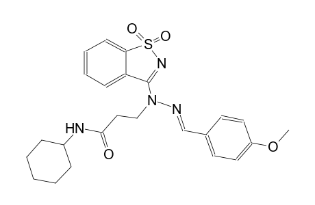 propanamide, N-cyclohexyl-3-[(2E)-1-(1,1-dioxido-1,2-benzisothiazol-3-yl)-2-[(4-methoxyphenyl)methylene]hydrazino]-