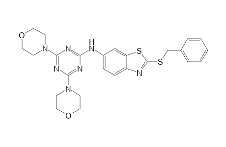 (2-Benzylsulfanyl-benzothiazol-6-yl)-(4,6-di-morpholin-4-yl-[1,3,5]triazin-2-yl)-amine