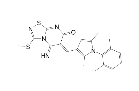 (6Z)-6-{[1-(2,6-dimethylphenyl)-2,5-dimethyl-1H-pyrrol-3-yl]methylene}-5-imino-3-(methylsulfanyl)-5,6-dihydro-7H-[1,2,4]thiadiazolo[4,5-a]pyrimidin-7-