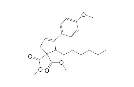 2-hexyl-3-(4-methoxyphenyl)cyclopent-3-ene-1,1-dicarboxylic acid dimethyl ester