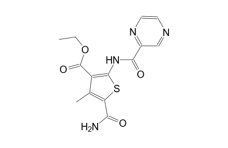 ethyl 5-(aminocarbonyl)-4-methyl-2-[(2-pyrazinylcarbonyl)amino]-3-thiophenecarboxylate