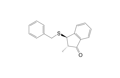 1H-Inden-1-one, 2,3-dihydro-2-methyl-3-[(phenylmethyl)thio]-, trans-