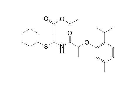 2-[2-(2-isopropyl-5-methyl-phenoxy)-propionylamino]-4,5,6,7-tetrahydro-benzo[b]thiophene-3-carboxylic acid ethyl ester