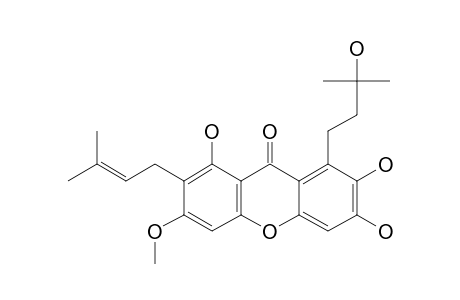 PRUNIFLORONE_R;1,6,7-TRIHYDROXY-2-PRENYL-3-METHOXY-8-(3-HYDROXY-3-METHYLBUTYL)-XANTHONE