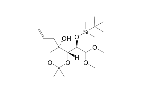 (4S,5S)-5-allyl-4-((R)-1-(tert-butyldimethylsilyloxy)-2,2-dimethoxyethyl)-2,2-dimethyl-1,3-dioxan-5-ol